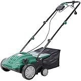 SLifet 13 Inches Scarifier,2-in-1 Electric Dethatcher Scarifier with Removable Collection Bag,Lawn Scarifier with Adjustable System,Electric Lawn Dethatcher for Home Garden