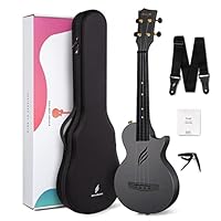 ♫ Made of carbon fiber composite polycarbonate with durable construction. Waterproof and easy-to-clean body. ♫ Much more bright sound compares to wooden ukuleles. Side sound hole design ensures better self-resonance during playing. ♫ Super lightweigh...