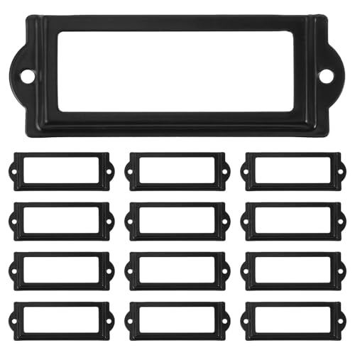 OSOLADY 20 tiradores para cajones de catálogo de tarjetas: tiradores vintage para archivadores, etiquetas de biblioteca para catálogos de tarjetas, herrajes para armarios, cajones y cajas de muebles