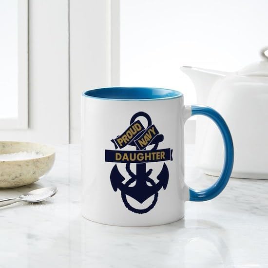 CafePress Custom Personalized Proud Navy Personalized Mug 11 oz (325 ml) Ceramic Coffee Mug