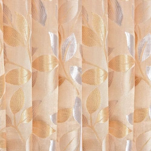 Image of Purav Light Jacquard Curtains Set of 3 Piece 8 Feet Long for Window & Living /Bedroom, Room Darkening Jute Polyester Weaved Parda, 3PC (Door - 8 Feet,Cream)