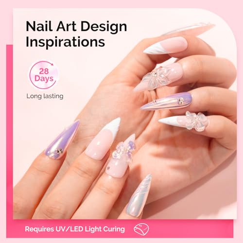 Image of MelodySusie 3D Nail Gel for Sculpting, Clear Nail Art Glue for Drawing, Charms, Rhinestones Chrome Powder No Wipe UV /LED Light Cured Sculpting Gel for 3D Nail Art Designs Salon DIY Use 2PCS