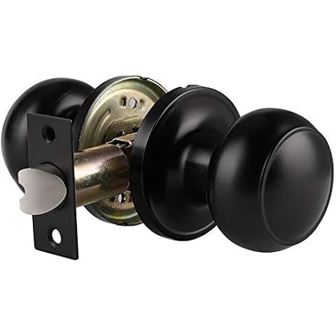 Probrico Black Keyless Door Knob for Hallways Cover
