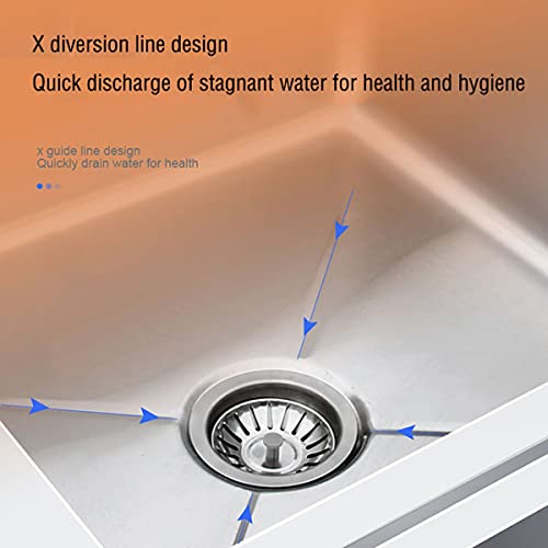 Wwjq Free Standing Kitchen Sink, Stainless Steel Commercial Sink Single Bowl Sink With Strainer Drains, 100X50X80Cm, For Restaurant, Garage Bar Sink - Easy To Clean (Size : 120X60X80Cm) #TOP7