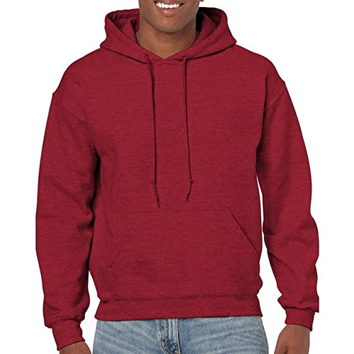 Image of Gildan Men's Heavy Blend Drawcord Hooded Sweatshirt, Safety Pink