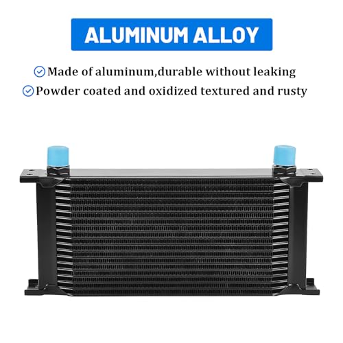 19 Row 10AN AN10 Aluminium Engine Transmission Oil Cooler Kit Stacked Plate With 6AN 8AN Adapter Universal Engine Transmission British Radiator Black by PUZZLEDEER - Used condition - Image 2