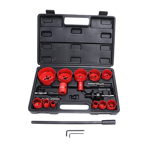 ANKROYU 21 Piezas Kit de Sierra Corona HSS Velocidad de Corte Rápida Cortadora de Agujeros Broca Convertidor de Rosca Llave Hexagonal Juego de Herramientas de Taladro Profesional p