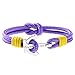 Produktbild Wind Passion Premium Segeltau Maritim Violett Edelstahl Anker Armband für Männer Frauen, Größe Large