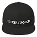 Hogue WS LLC I Hate People Hat (Embroidered Flat Bill Snapback Cap) Black