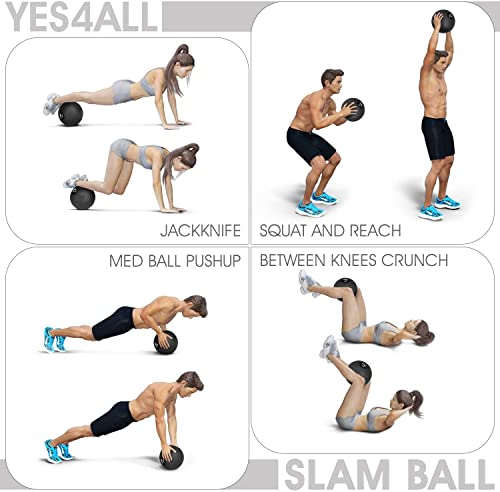 Yes4All 10 Lbs Slam Ball For Strength And Crossfit Workout – Medicine Ball ( Black) #TOP5
