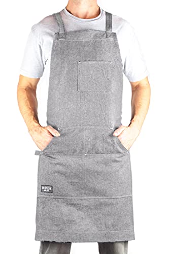 Hudson Durable Goods Professional Grade Chef Apron for Kitchen, BBQ,