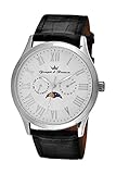 Mouvement quartz 6P20 YONGER&BRESSON Homme Phase de Lune Quartz Montre avec Bracelet en Cuir HCC 048/BA