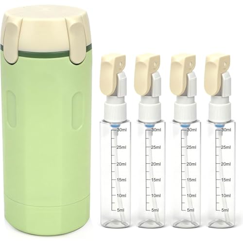 Cleanvo 4 In 1 Reisespender 2026 Cleanvo 4-In-1 Reise- & Gym-Spender Auslaufsichere Behälter in Reisegröße tragbar für Shampoo-Lotion-Conditioner (Grün)