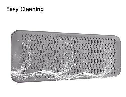 Heat Resistant Silicone Mat Pouch For Curling Iron Hair Straightener Flat Iron And Hair Styling Tool 12"X 6", Gray #TOP6