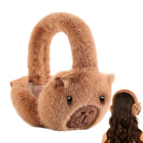 Orejeras de Capybara plegables y de felpa térmica para proteger del frío extremo