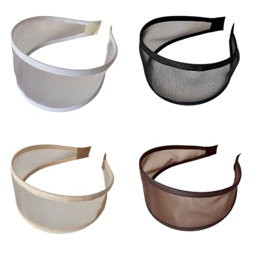 4 Pcs Netting Material Widening Design Wide Headbands for Women Daily Sport - image 1