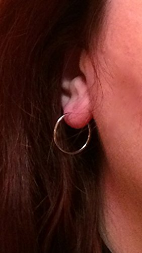 Small 14K White Gold Continuous Endless Hoop Earrings, (1.5Mm Tube) (.71 Inch - 18Mm) #TOP3