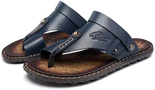Mens Sandals Indoor and Outdoor Beach Flip Flop Casual Thong Leather Slip On Two uses Athletic Slipper Soft - Image 8