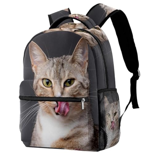 Sac à dos d'école chat mignon pour ado et fille multicolore