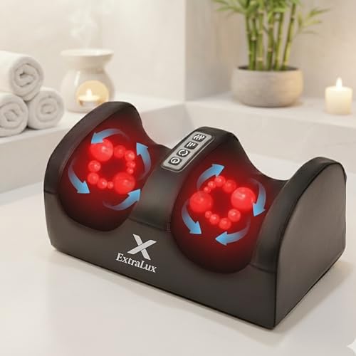 Image of Foot Massager Machine with Heat Therapy | 3D Deep Kneading Roller | Adjustable Intensity | Silent Operation | Foot & Calf Pain Relief Massager
