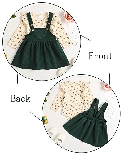 Image of Newborn Baby Girl Clothes Toddler Long Sleeve Ruffle Romper Top Infant Skirt Set Little Girl Overall Dress