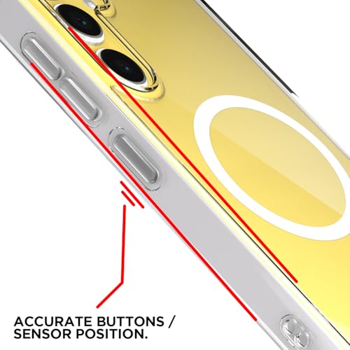 Image of Amazon Basics Back Cover for Samsung Galaxy S24 FE 5G Mag-Safe Shockproof PC + TPU Protective Case Magnetic Support Bumper Case (Transparent Mag-Safe)