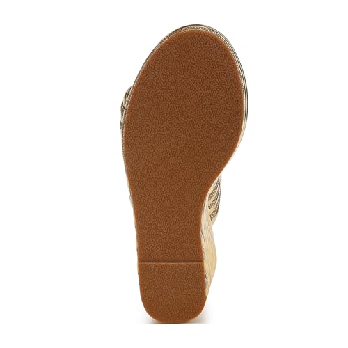 Image of London Rag Metallic Faux Leather Wedge Sandals