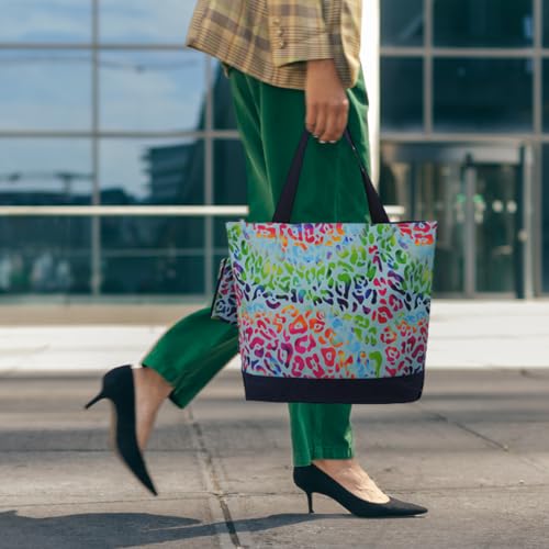 Image of NGIL Medium Top Zipper Closure Canvas Tote Bag with Attached Matching Coin Purse For Moms and Nurses