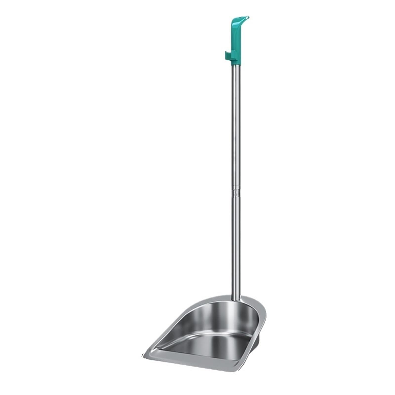 Stainless Steel Broom Set Thickened Single Dustpan Outdoor Indoor Commercial Use Household Cleaning Tool Sweeper Brush(Round dustpan)