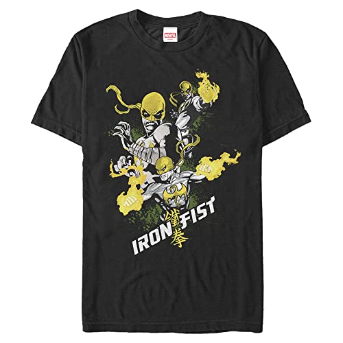 T-shirt Iron Fist Marvel noir 4XL pour un look geek au quotidien