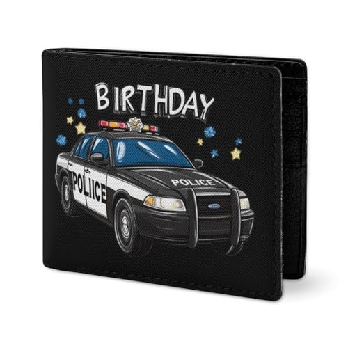 Birthday Police Car Policeman Coin Purse PU Leather Bifold Wallet Small Change Purse Pouch Front Pocket Wallets2