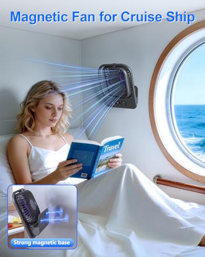 scenein Small Wall Mount Usb Fan with Magnetic Base for Cruise Ship Cabin - image 2