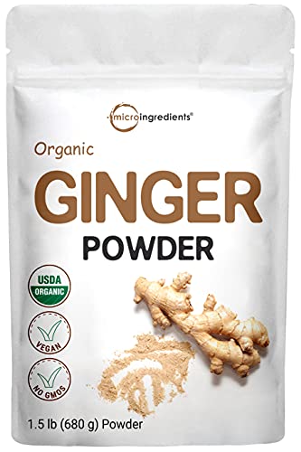 Micro Ingredients Organic Ginger Powder, 1.5 Pounds (24 Ounces), Strong Flavor and Highly Aromatic, Best for Cooking, Baking, Tea & More, Non-GMO