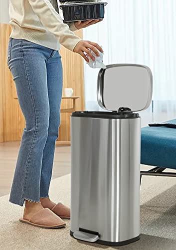 Caneca de basura rectangular 30L con tapa y pedal miniatura 2