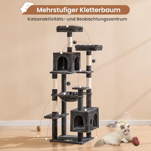 Arbre à chat stable anti-basculement avec grandes niches et griffoirs - 8