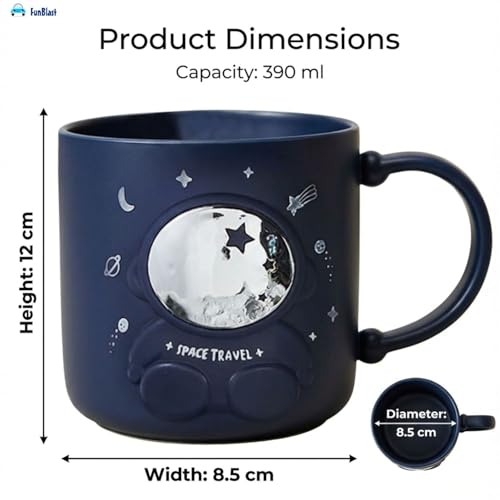 Image of FunBlast Space Milk Mug for Kids - 390 Ml; Unbreakable Mug for Kids, Milk Mugs for Kids Unbreakable - Milk Drinking Cup for Kids (NavyBlue)