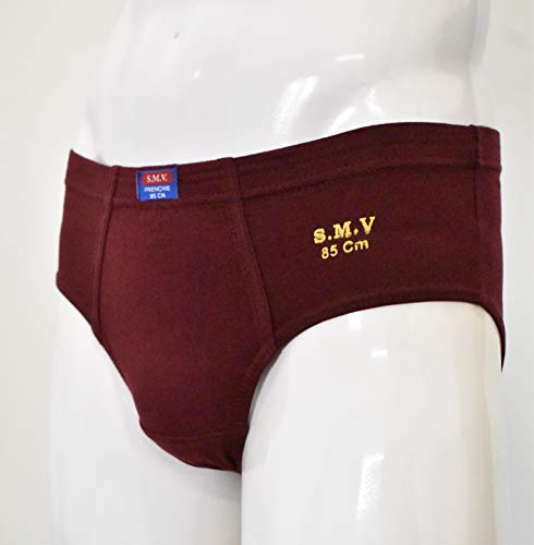 Image of SMV Men's Briefs 100% Cotton Inner Elastic (Pack of 3)