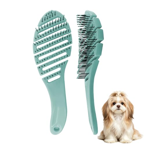 MAEELOU Small Dog Grooming Brush (Light Green)