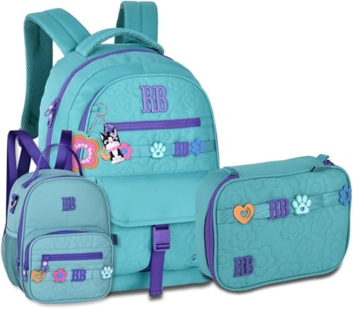 Kit Mochila Escolar Com Lancheira e Estojo Rebecca Bonbon Kit Juvenil Completo (VERDE)