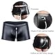TNSRAY Herren Reißverschluss Leder Shorts, Kunstleder Shorts mit Front Reißverschluss - Wetlook Shorts mit Reißverschluss, Sexy Leder Shorts für Herren, XL