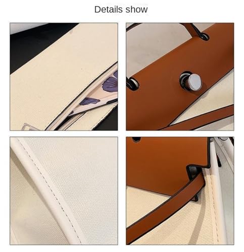 Women's Euro Canvas Tote Bag - 3-Way Adjustable (Crossbody/Shoulder/Hand) for Work & Retro, Spacious + Zip Pouch, 2025 Gift4