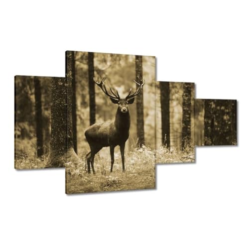 Peinture imprimée cerf sépia poésie et nature à la maison