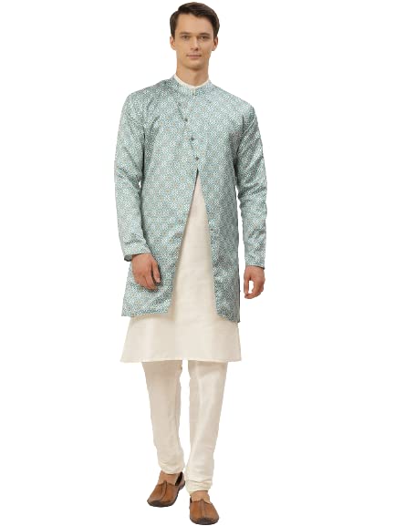 Image of SOJANYA (Since 1958 Men's Pure Cotton Sequined Embroidred Kurta - Perfect for Festivals & Functions