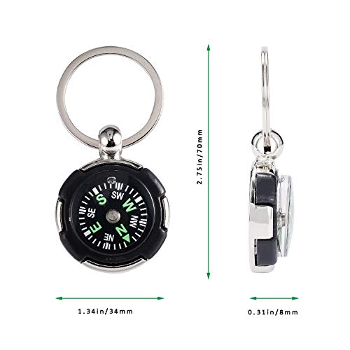 Brújula mini con llavero para camping y senderismo miniatura 2