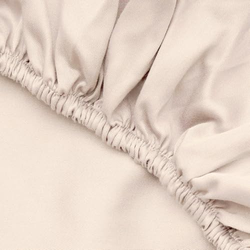 Drap-housse satin 140x200 cm coton crème respirant pour grand lit double XL - 4