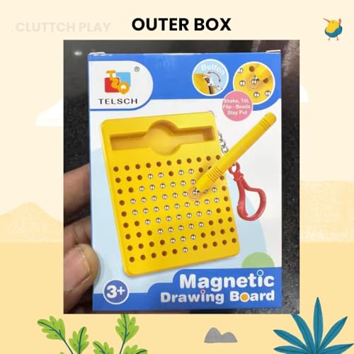 Image of 2 in 1 Magnetic Toy - Magpad Keychain with Steel Balls Writing & Drawing Board Magnetism Toy for Kids, Stress Relief School Bag Pendant, Ages 3+ (Drawing Pad)