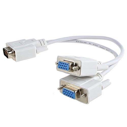 SANOXY 1 PC TO 2 VGA SVGA MONITOR Y SPLITTER CABLE LEAD 15 PIN