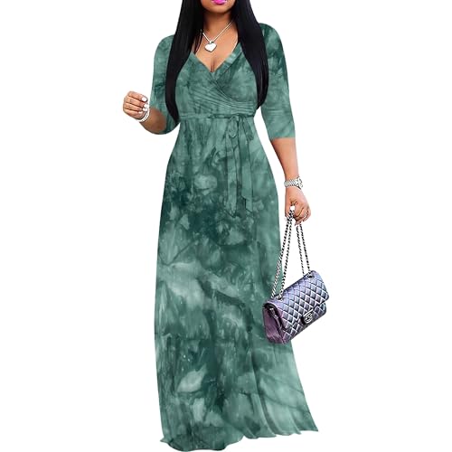 Image of PinkPatty Plus Size Maxi Dress for Women 3 /4 Sleeve Casual Long Dress