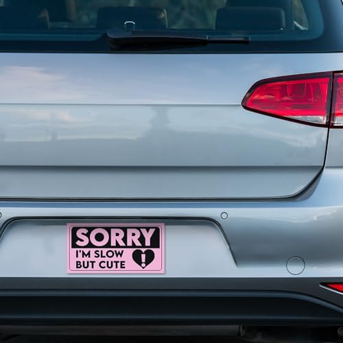 Image of [7.5X3.75 inch] Sorry I'm Slow But Cute Bumper Sticker Bad Driver Sticker Newbie Driver Car Sticker Funny Car Signs for The Novice or Beginner Safety Sign Gifts Decoration for Car Truck Windows Laptop Auto