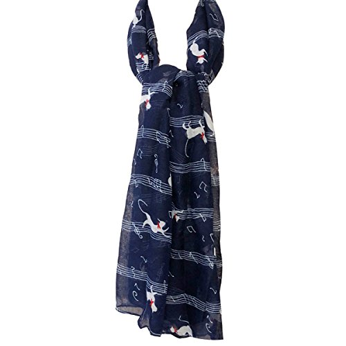 Wrapables® Lightweight Cats and Musical Notes Long Scarf4